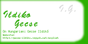 ildiko gecse business card